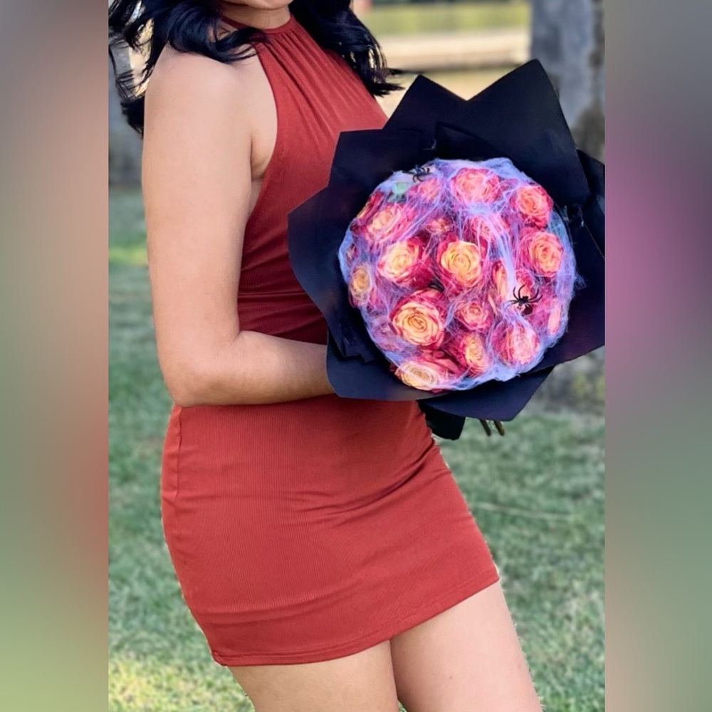 Rust Halter Neck Dress